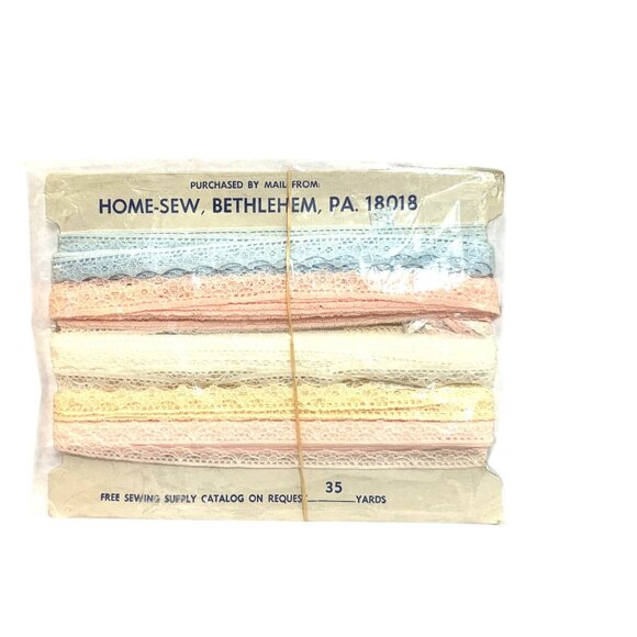VTG Lace Trim Bundle 1/4" 35 Yards Assorted Pastel Colors Lingerie Panty Baby - Picture 1 of 6